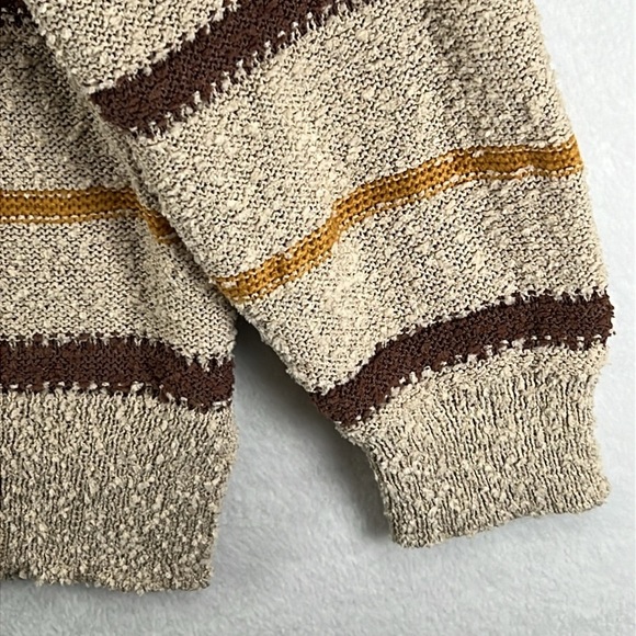 Mason & Belle Stitch Fix Pullover Sweater Size XL Tan/Brown/Gold Stripe NWOT - Picture 5 of 10
